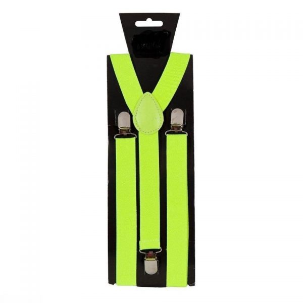 SUSPENDER - Y-Shape Clip-on 1" Suspenders - NEON YELLOW