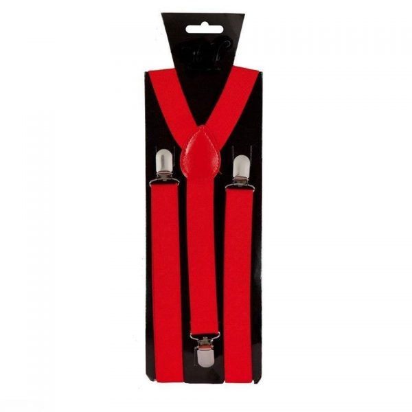 SUSPENDER - Y-Shape Clip-on 1" Suspenders - RED
