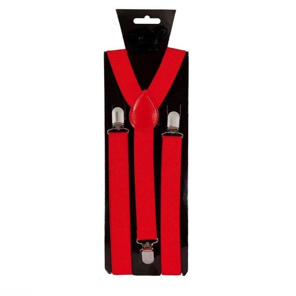 SUSPENDER - Y-Shape Clip-on 1" Suspenders - RED