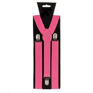 SUSPENDER - Y-Shape Clip-on 1" Suspenders - ROSE PINK