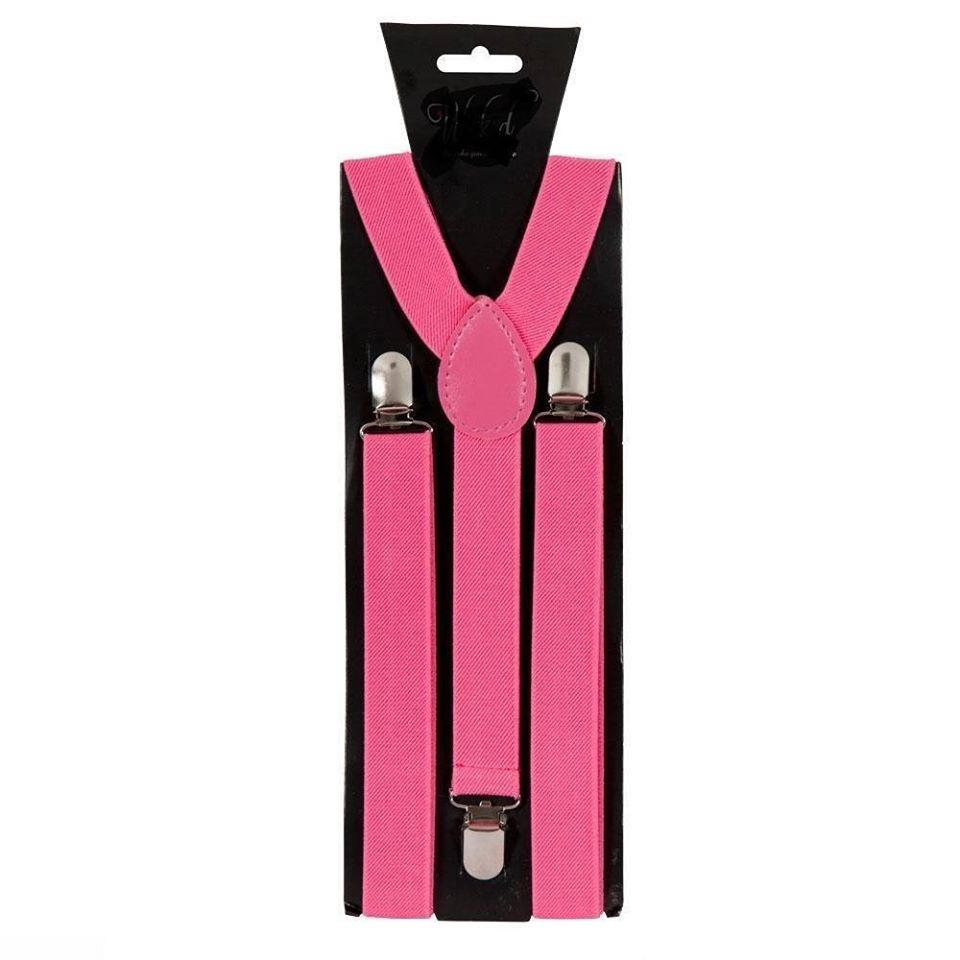 SUSPENDER - Y-Shape Clip-on 1" Suspenders - ROSE PINK