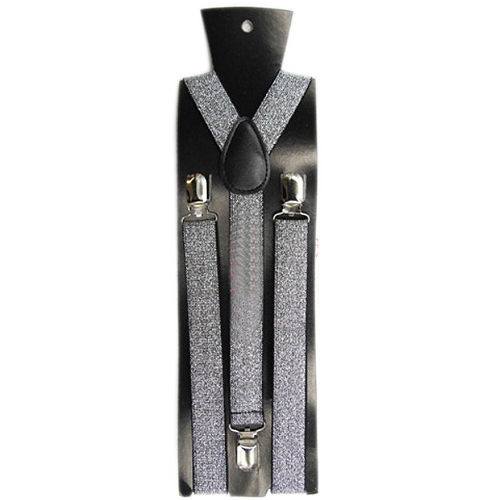 SUSPENDER - Y-Shape Clip-on 1" Suspenders - SILVER