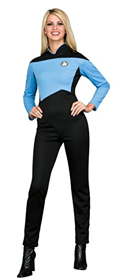Star Trek The Next Generation Woman's Deluxe BLUE Jumpsuit, Adult MEDIUM