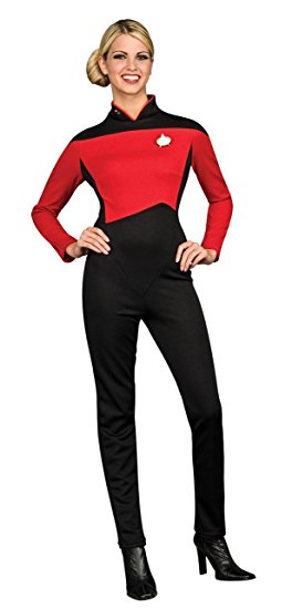 Star Trek The Next Generation Woman's Deluxe RED Jumpsuit, Adult SMALL