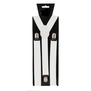 SUSPENDER - Y-Shape Clip-on 1" Suspenders - WHITE
