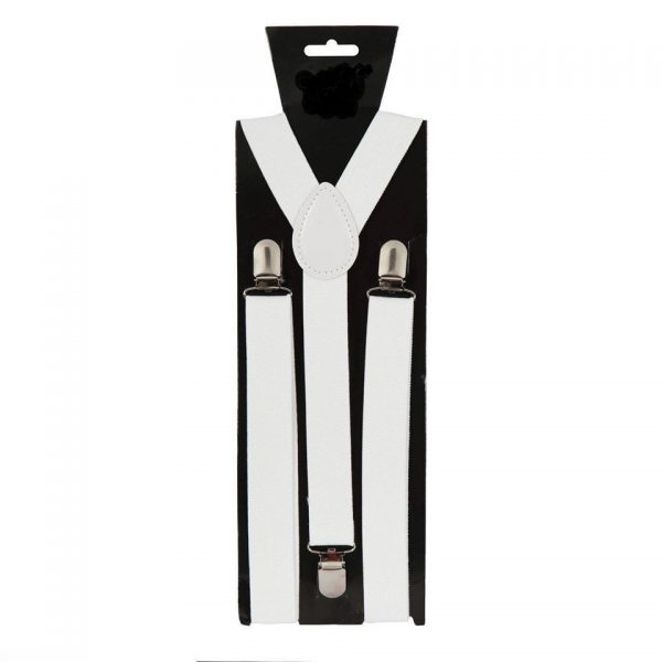 SUSPENDER - Y-Shape Clip-on 1" Suspenders - WHITE