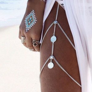 Leg Chain - Women SILVER Thigh Leg Chain