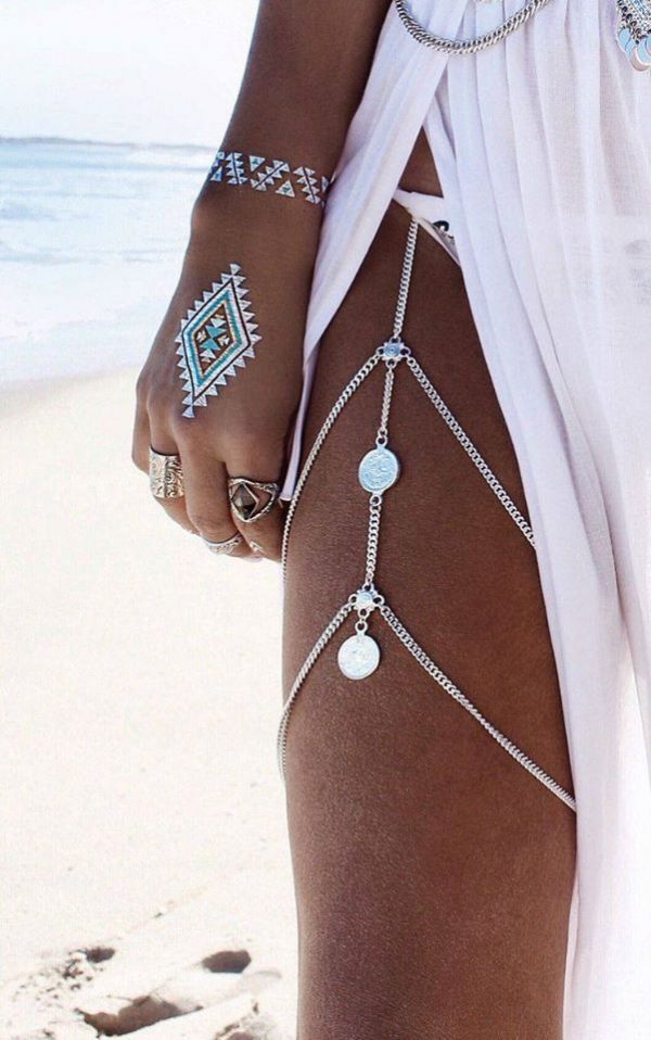 Leg Chain - Women SILVER Thigh Leg Chain