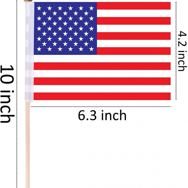 4th of July – Patriotic wooden Stick American Flags  4″ x 6″