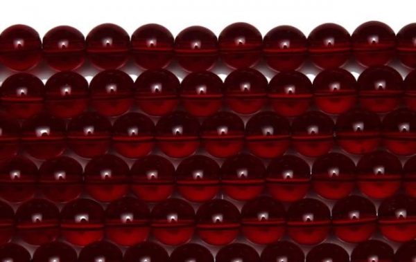 NECKLACE - 10MM Smooth Garnet Natural stone Beads