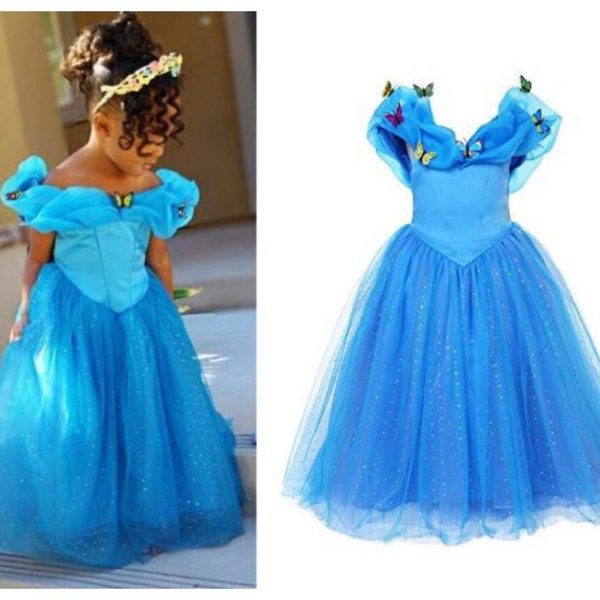 Girls Cinderella Princess Dress Costume Butterfly – SIZE 5