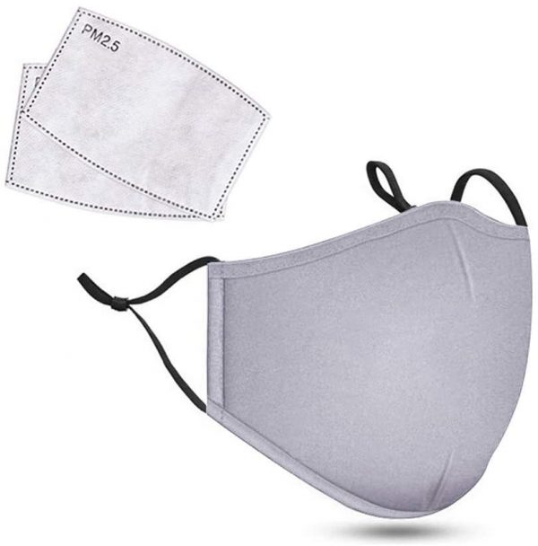ANTI DUST Mask - Face Bandanas Cotton with Activated Carbon Filter (GREY)