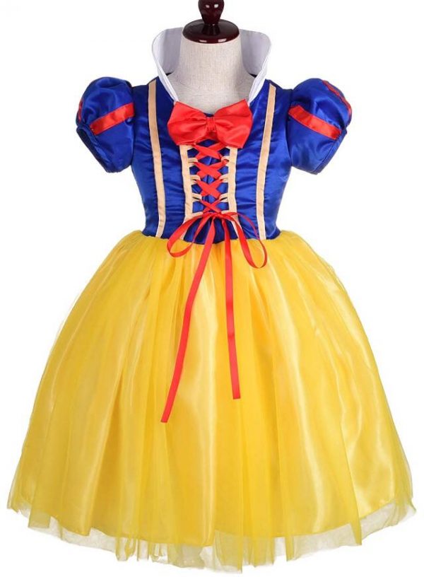 Girls' Princess Snow White Costume with red ribbon - SIZE 12