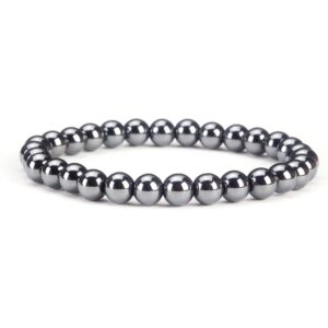 BRACELET - 10MM Black Hematite Natural Stone Beads