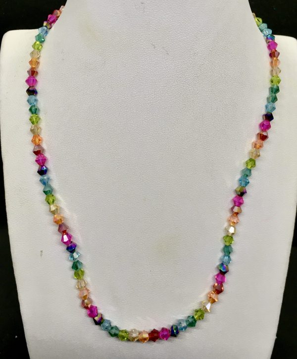 CHILD CRYSTAL BEAD NECKLACE & EARRING SET - RAINBOW