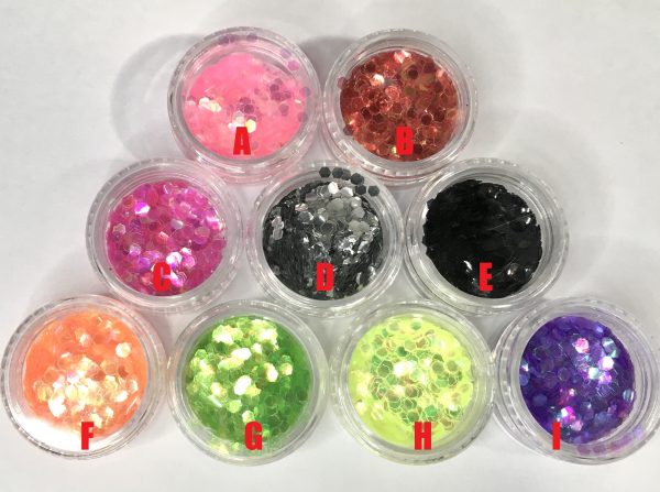 Hexagonal Shaped Neon Glitter - LARGE