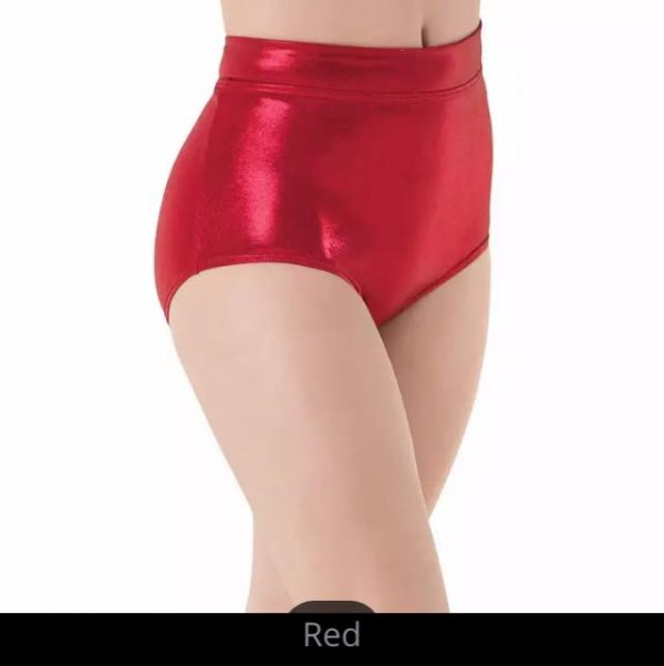 BOY SHORTS - HIGH WAIST METALLIC SHORTS - Metallic RED Underpants