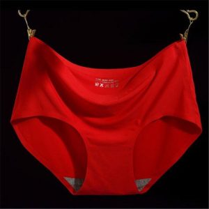 SEAMLESS UNDERWEAR - RED Lycra-Spandex Plain Laser-Cut Underwear