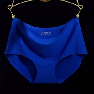 SEAMLESS UNDERWEAR - ROYAL BLUE Lycra-Spandex Plain Laser-Cut Underwear