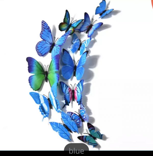 Butterfly Wall Sticker Decoration 3D Single layer – BLUE (I)