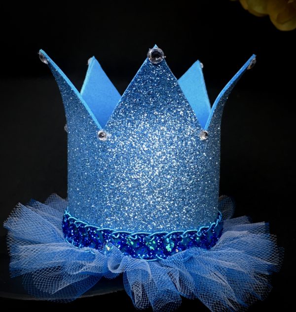 CUSTOM MADE Tutu Tiara - BLUE Girls Glitter Tutu Tiara (SMALL)