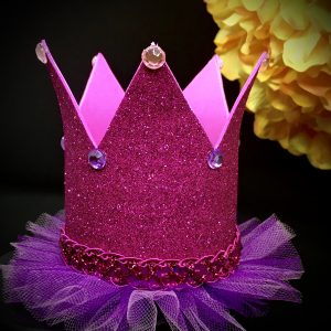 CUSTOM MADE Tutu Tiara - HOT PINK Girls Glitter Tutu Tiara (SMALL)