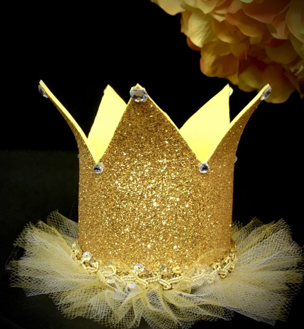 CUSTOM MADE Tutu Tiara -  GOLD Girls Glitter Tutu Tiara (SMALL)