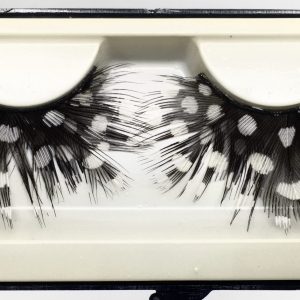 Guinea Fowl Feather Eyelashes - WHITE