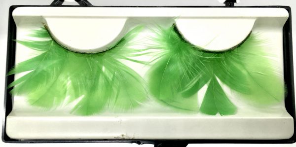 Colorful Feather Eyelashes - LIME GREEN
