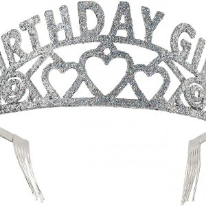SILVER Birthday Girl Glitter Tiara