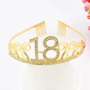 Happy Birthday Number Tiara - GOLD 18