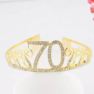 Happy Birthday Number Tiara - GOLD 70