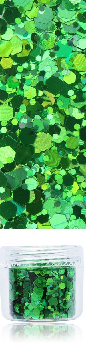 Holographic Chunky Glitter - GREEN 10g