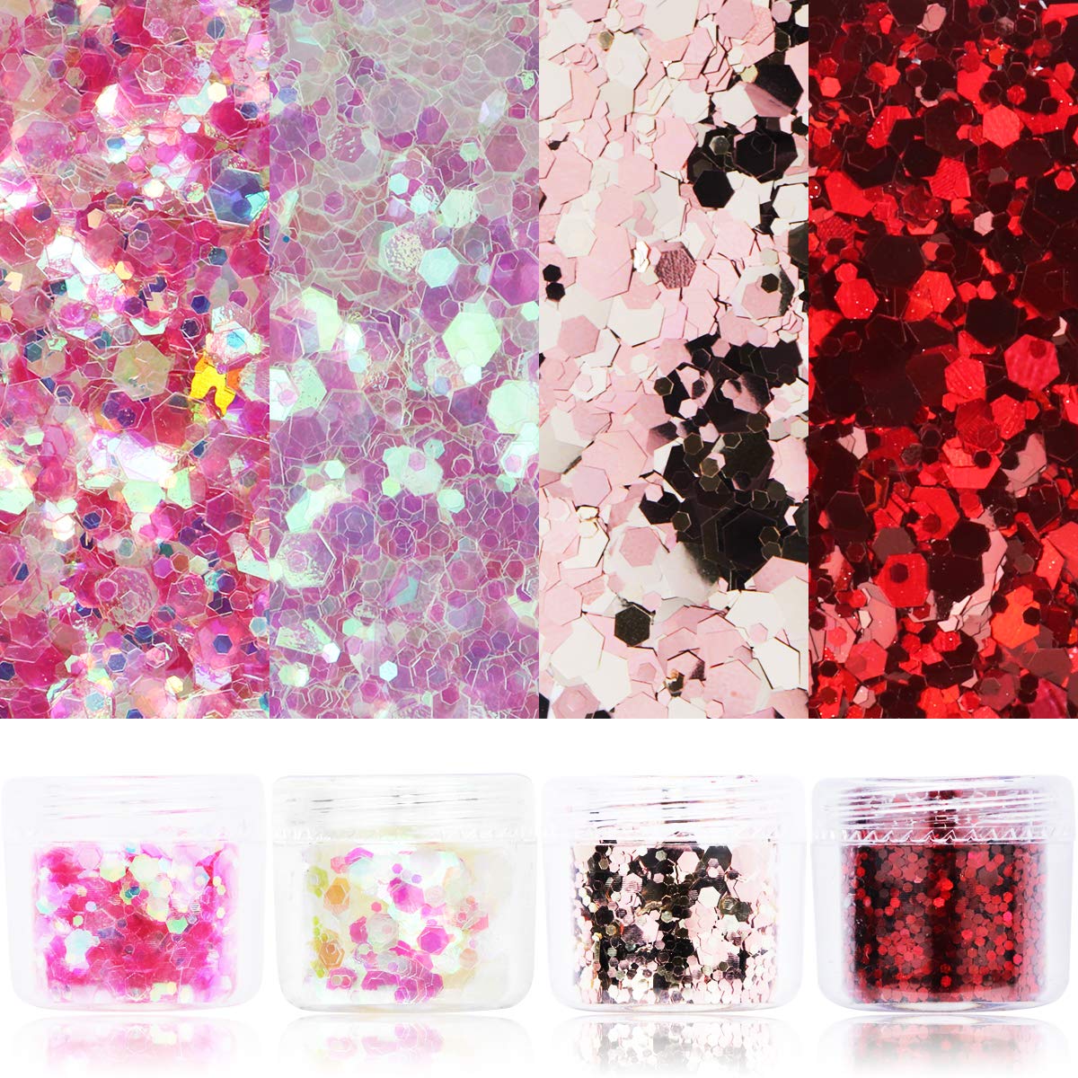 Holographic Chunky Glitter - IRIDESCENT PINK 10g - Image 2