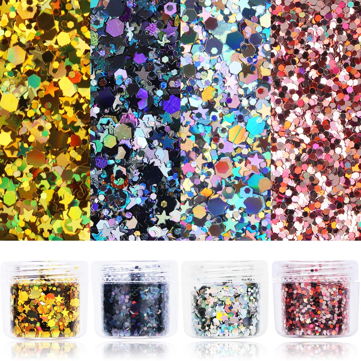 Holographic Chunky Glitter - BLACK 10g - Image 3