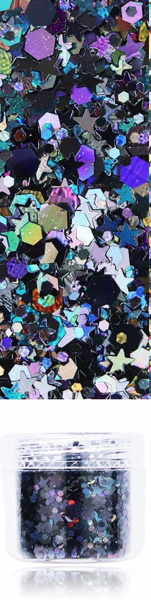 Holographic Chunky Glitter - BLACK 10g