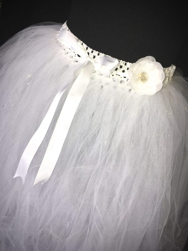 ADULT TUTU – CUSTOM MADE Adult Knee Length White Sparkle Tutu - Image 2