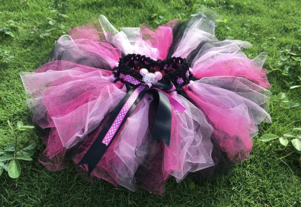 CUSTOM MADE Toddler Tutu – Pink/Black Minnie Mouse theme Tutu - Image 4