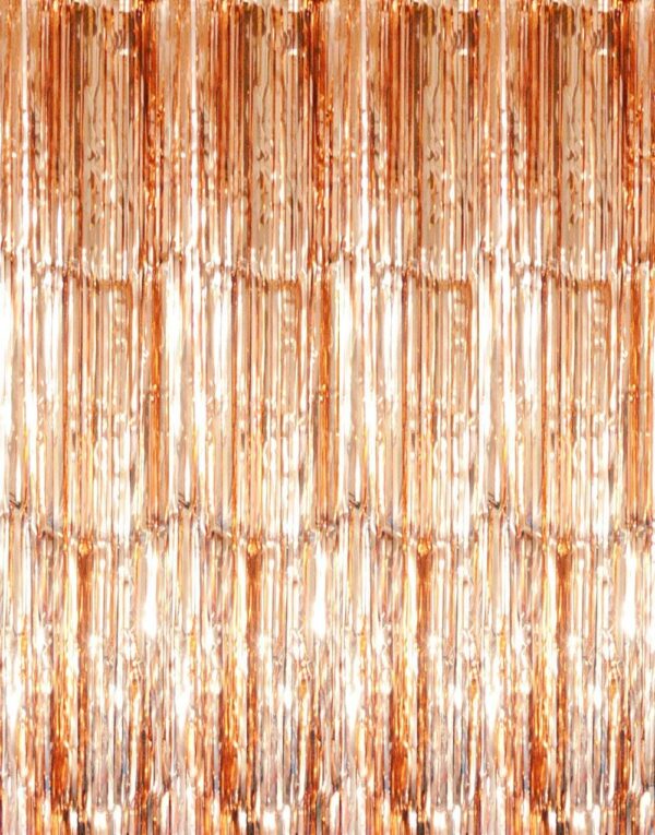 Tinsel Foil Fringe Curtains - 3.2ft x 9.8ft  CHAMPAGNE GOLD - Image 2