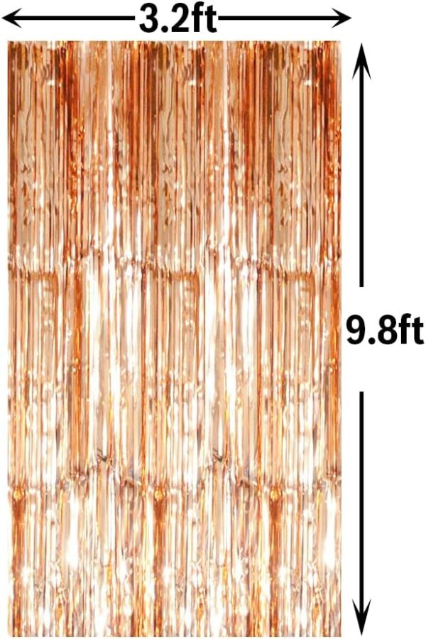Tinsel Foil Fringe Curtains - 3.2ft x 9.8ft  CHAMPAGNE GOLD