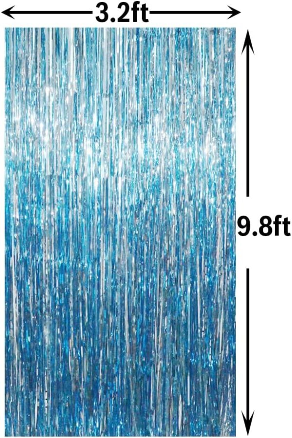 Tinsel Foil Fringe Curtains - 3.2ft x 9.8ft  BLUE