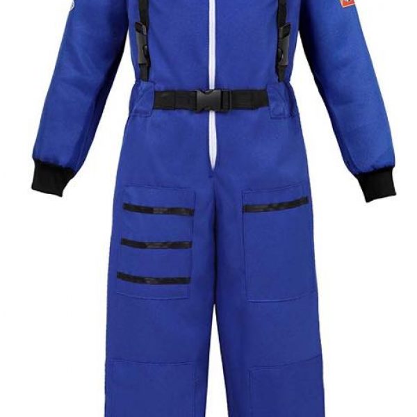 Career Day ASTRONAUT – Kids BLUE Astronaut Space Suit Costume for Kids SIZE CHD LARGE(9-10)