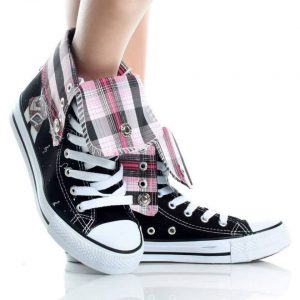 CANVAS TENNIS - Black fold over Canvas Tennis  SIZE: 9