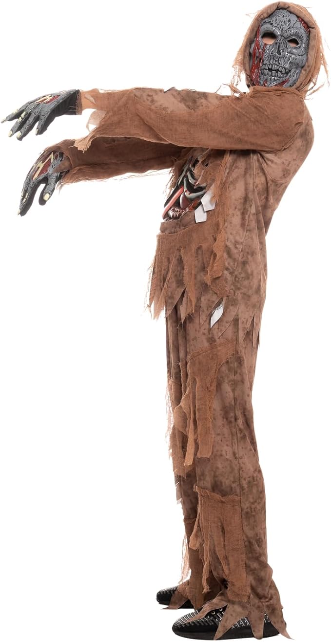HALLOWEEN - Kids Deluxe Skeleton Living Dead Scary Zombie Costume SIZE: MEDIUM(8-10) - Image 3
