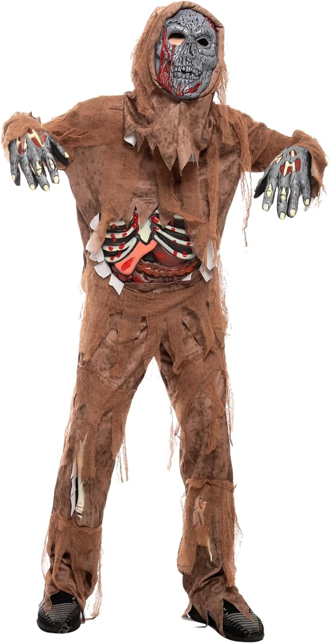 HALLOWEEN - Kids Deluxe Skeleton Living Dead Scary Zombie Costume SIZE: MEDIUM(8-10) - Image 2