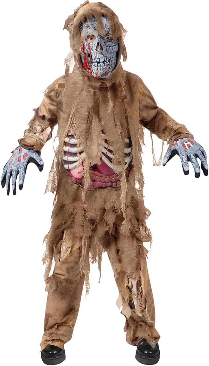 HALLOWEEN - Kids Deluxe Skeleton Living Dead Scary Zombie Costume SIZE: MEDIUM(8-10) - Image 4