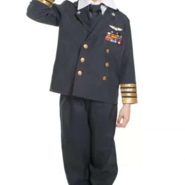 Career Day ARMY NAVY – Kids Deluxe Navy Admiral CHD SIZE SMALL(4-6)