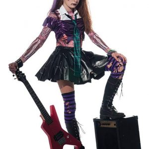 HALLOWEEN - Girl Zombie Punk Rocker Costume SIZE: LARGE(8-10)