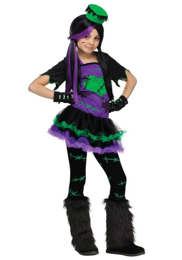 HALLOWEEN - Girls Funky Frankie Costume  SIZE:  LARGE