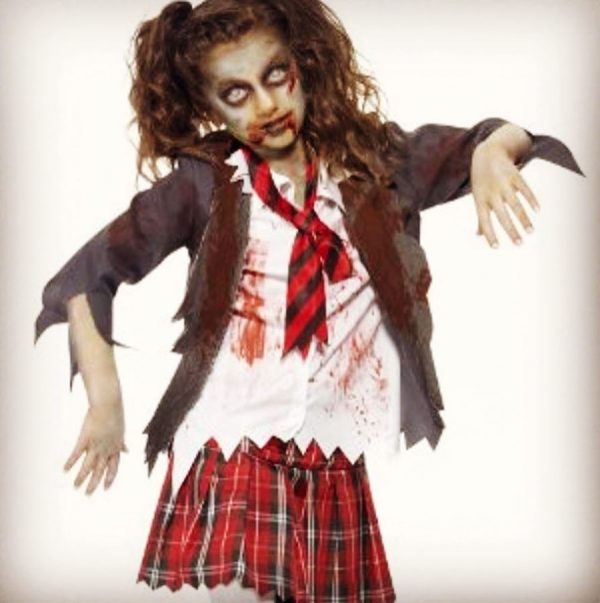 HALLOWEEN - Girl's Zombie School Girl Costume SIZE:  LARGE(10-12)